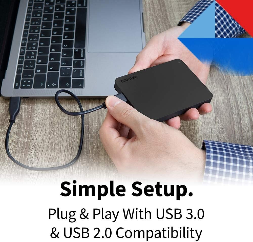 Compact 2TB USB 3.0 External HDD - Ideal for Gaming, Business & Personal Use