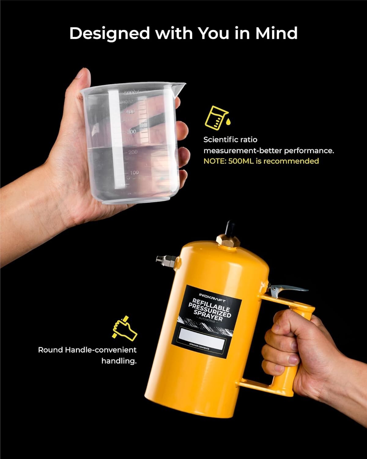 Efficient 0.25 Gallon Metal Spray Bottle with 10m Hose for Brake Cleaner & More