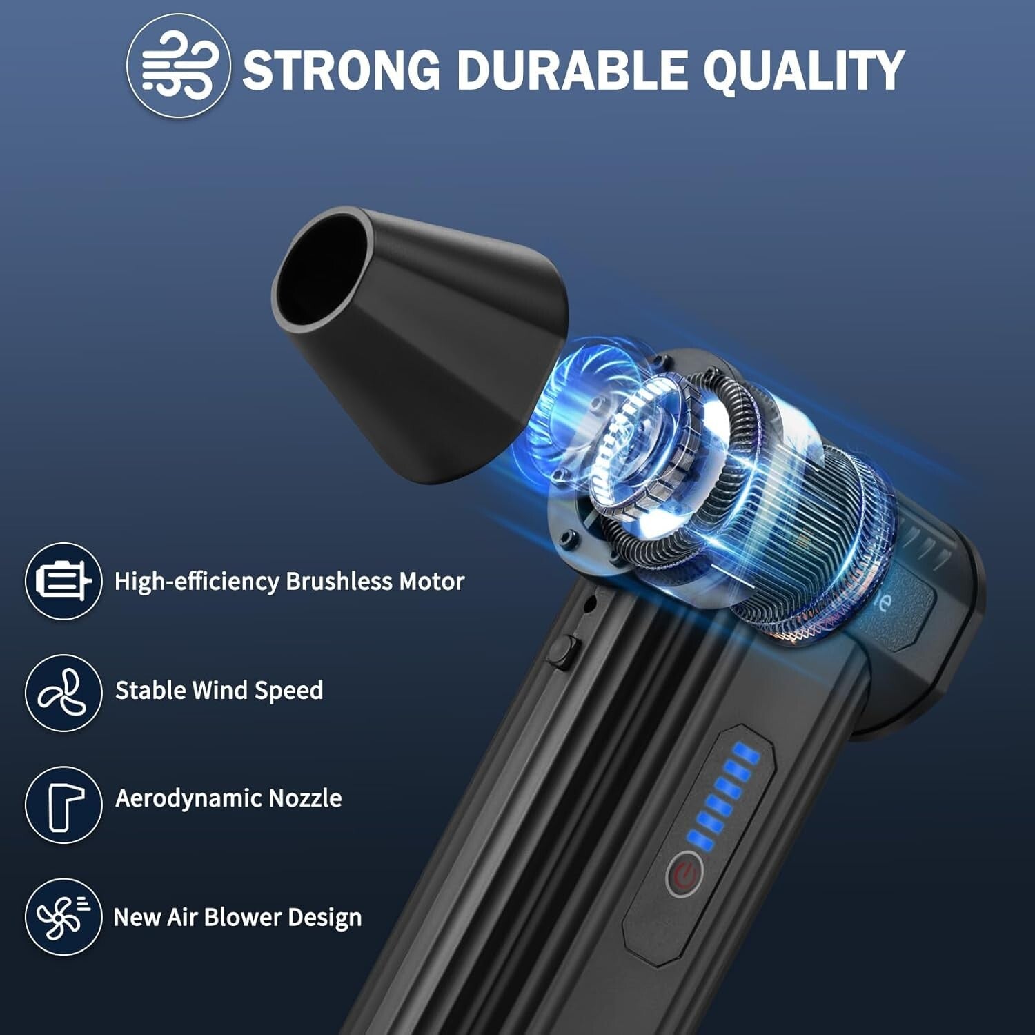 150,000 RPM Cordless Air Duster - Powerful Mini Dust Blower with 8000mAh Battery