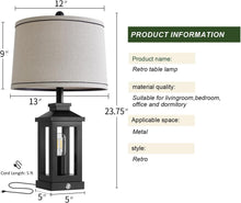 Load image into Gallery viewer, Elegant 23.75" Vintage Modern Table Lamps with Dimmable Touch Control - 2 Pack