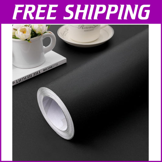 15.7" x 984.2" Peel and Stick Black Contact Paper - Versatile Wallpaper Solution