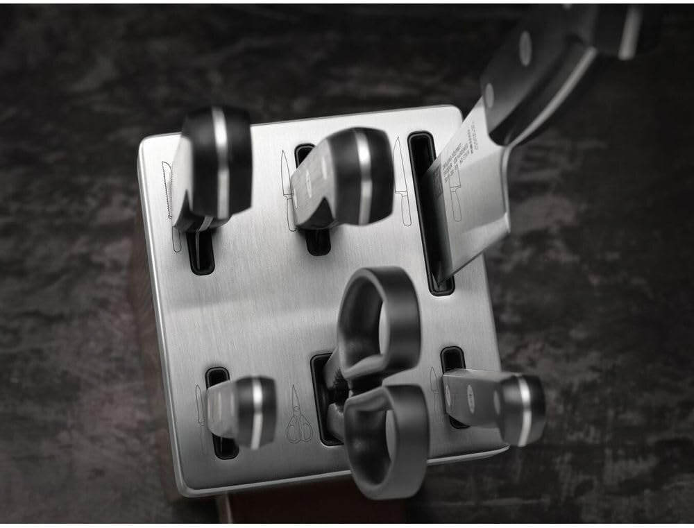 Premium 7-Piece Knife Block Set with Self-Sharpening Design & Ergonomic Handles