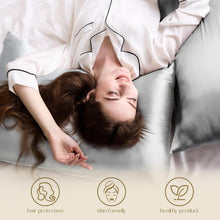Load image into Gallery viewer, Luxury 600 Thread Count Mulberry Silk Pillowcases 2 Pack - Queen Size, Grey