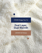 Load image into Gallery viewer, Luxurious Cream Faux Fur Throw - Reversible 60x80 Blanket for Year-Round Comfort