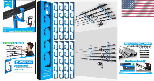 Innovative Wall or Ceiling Mounted Fishing Rod Rack - Holds 20 Rods Efficiently