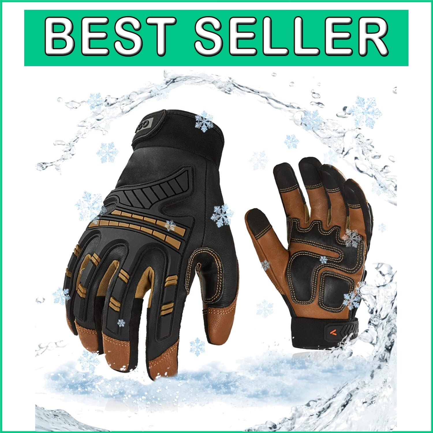 Ergonomic High Dexterity Winter Gloves - Touchscreen, Waterproof, Brown Medium