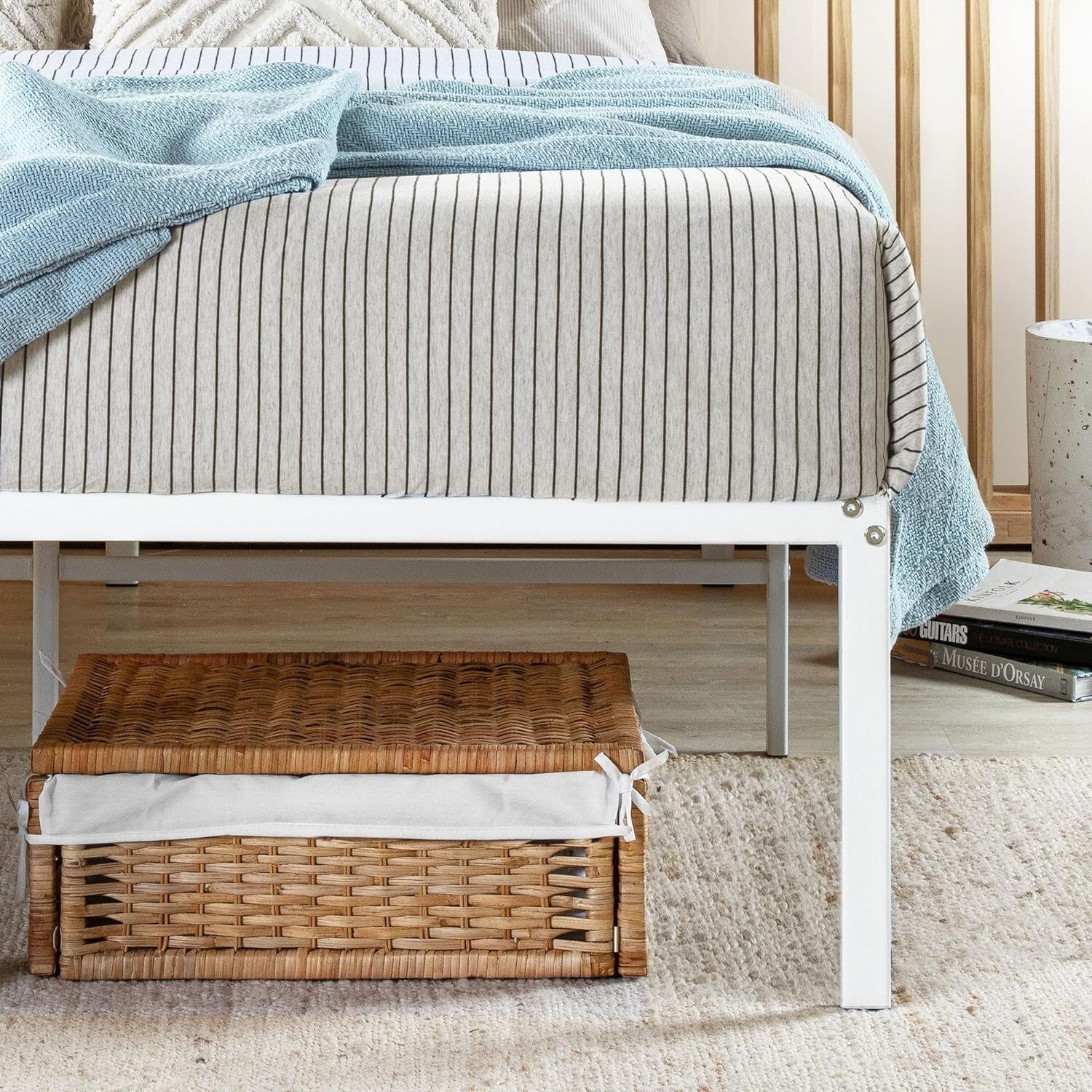 Easy Assembly 18-Inch Heavy-Duty Metal Bed Frame - Full Size with Foam Padding