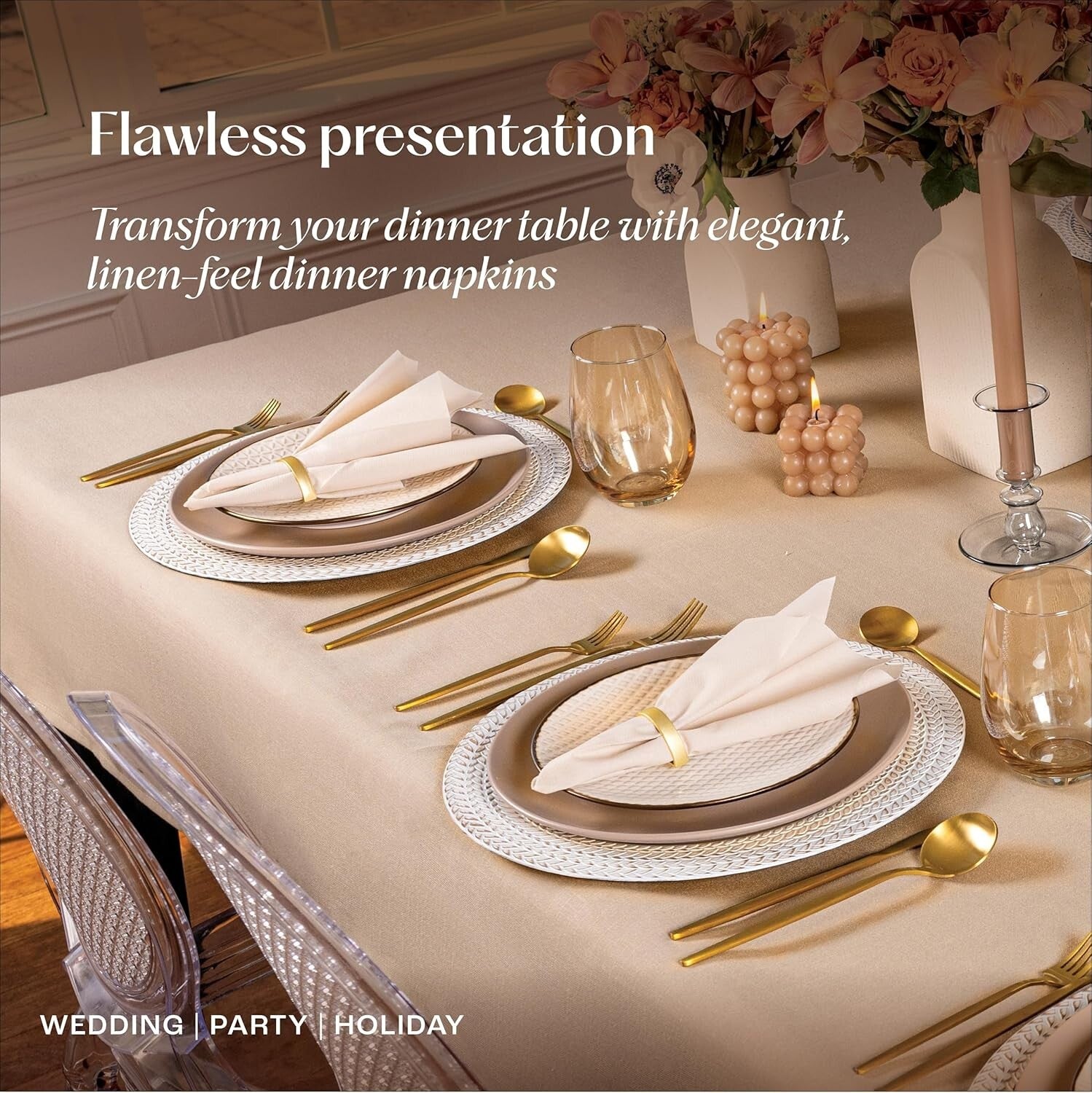 Premium Quality Soft Linen-Like Disposable Napkins - Multi-Purpose Guest Towels