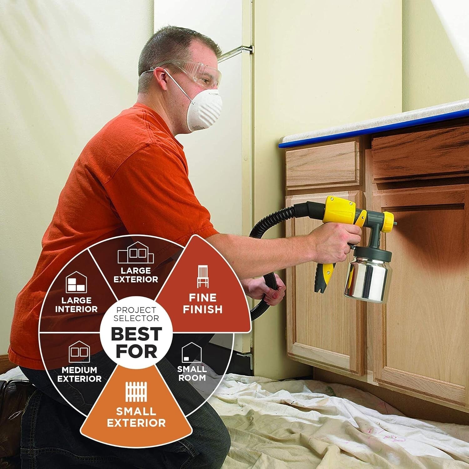 Professional HVLP Paint Sprayer - 5A Power & Fine Finish Control with 3 Patterns