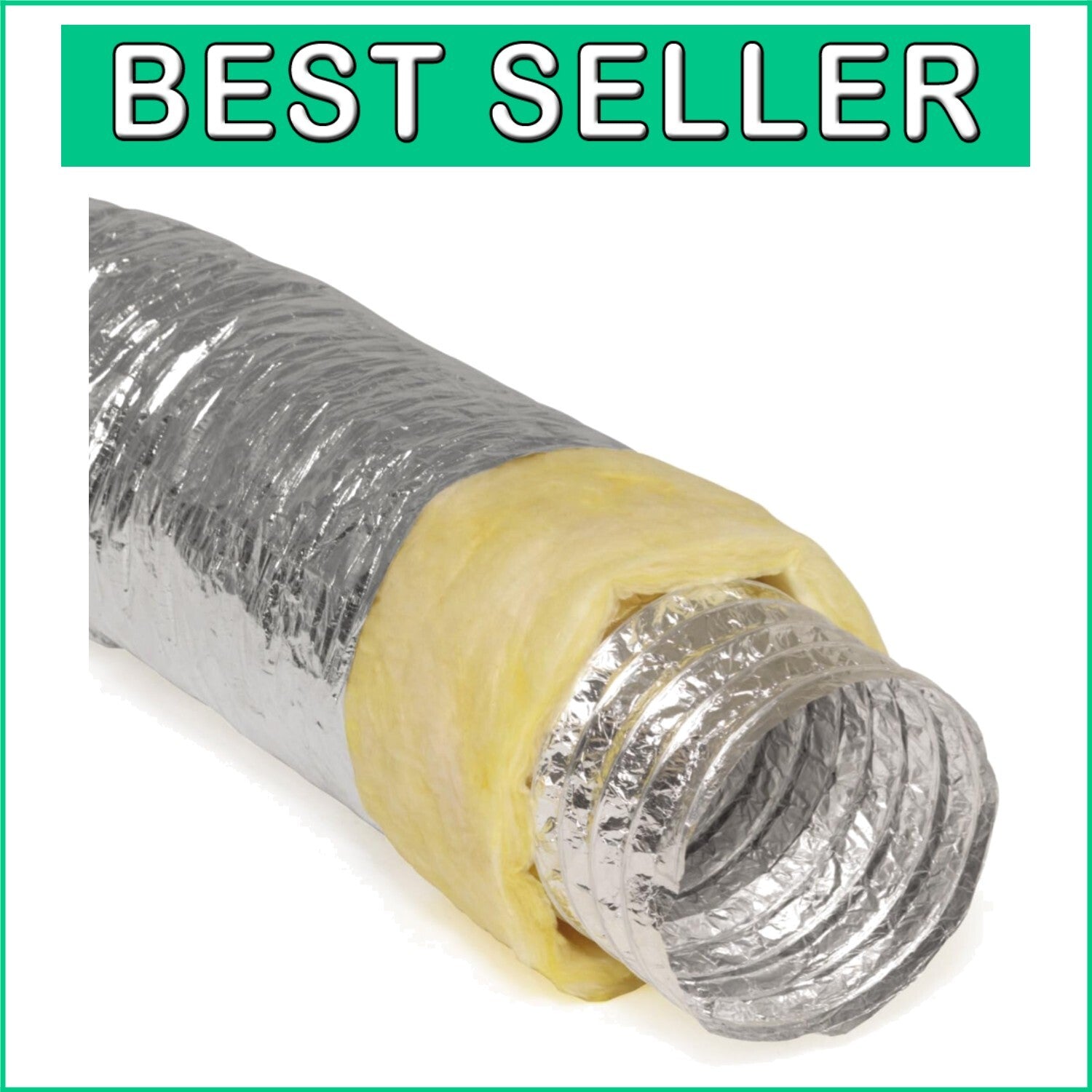 4-Inch Heavy-Duty Insulated Aluminum Duct Pipe - 25 Feet Long for HVAC Systems