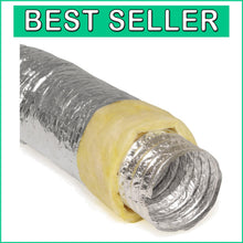 Load image into Gallery viewer, 4-Inch Heavy-Duty Insulated Aluminum Duct Pipe - 25 Feet Long for HVAC Systems