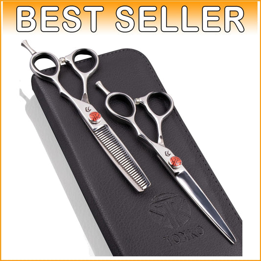 Versatile 6.5" Tokko Hair Shears - Regular and Thinning Scissors for Barbers