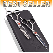 Load image into Gallery viewer, Versatile 6.5" Tokko Hair Shears - Regular and Thinning Scissors for Barbers