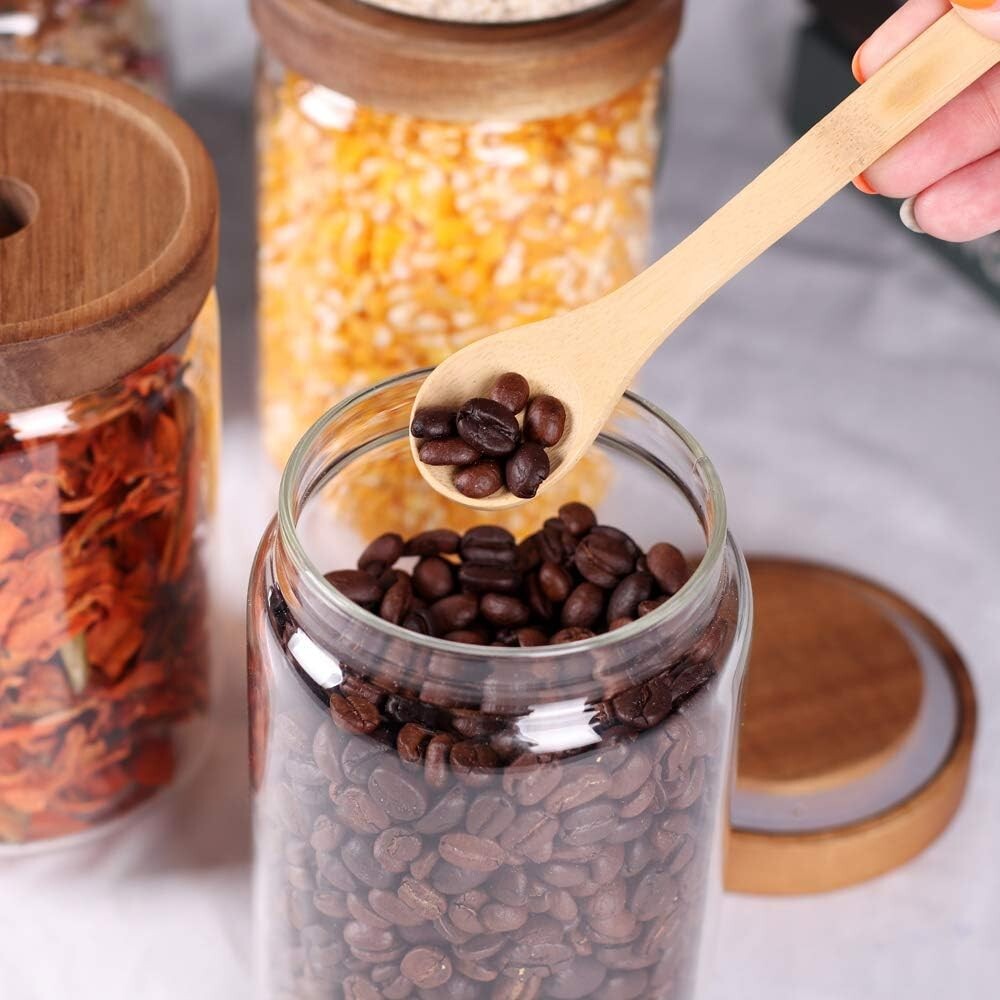 Stackable 8-Piece High Borosilicate Glass Canisters - Airtight Kitchen Storage