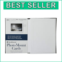 Load image into Gallery viewer, 100 Pack White Photo Mount Cards with Embossed Border - Custom Greeting Cards