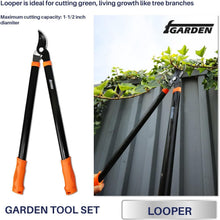 Load image into Gallery viewer, Complete Lopper and Hedge Shear Combo with Bypass Pruner - Durable Garden Set