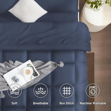 Load image into Gallery viewer, 7-Piece Grayish Blue Full/Queen Bedding Set - All Season Microfiber Comforter