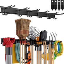 Load image into Gallery viewer, Space-Saving 48-Inch Garden Tool Rack with Heavy Duty Hooks - Durable Design