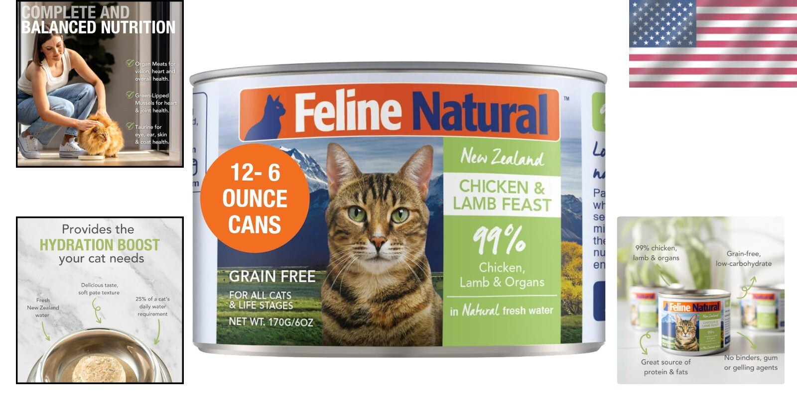 Grain-Free Chicken & Lamb Wet Cat Food Pate - 6 Oz Pack of 12 for All Cats