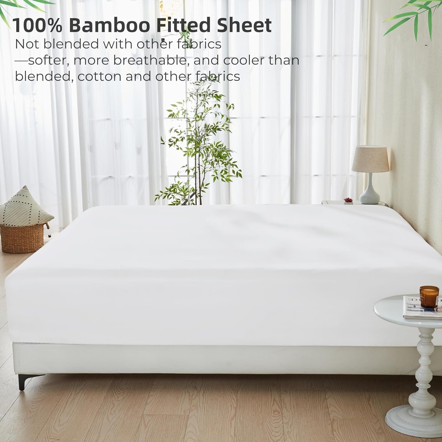 300 Thread Count Bamboo Rayon Full Set - Cooling Fitted Sheet & Pillowcases