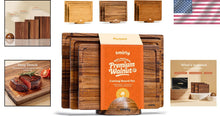 Load image into Gallery viewer, Set of 3 Elegant Walnut Wood Cutting Boards with Holder for Kitchen Organization