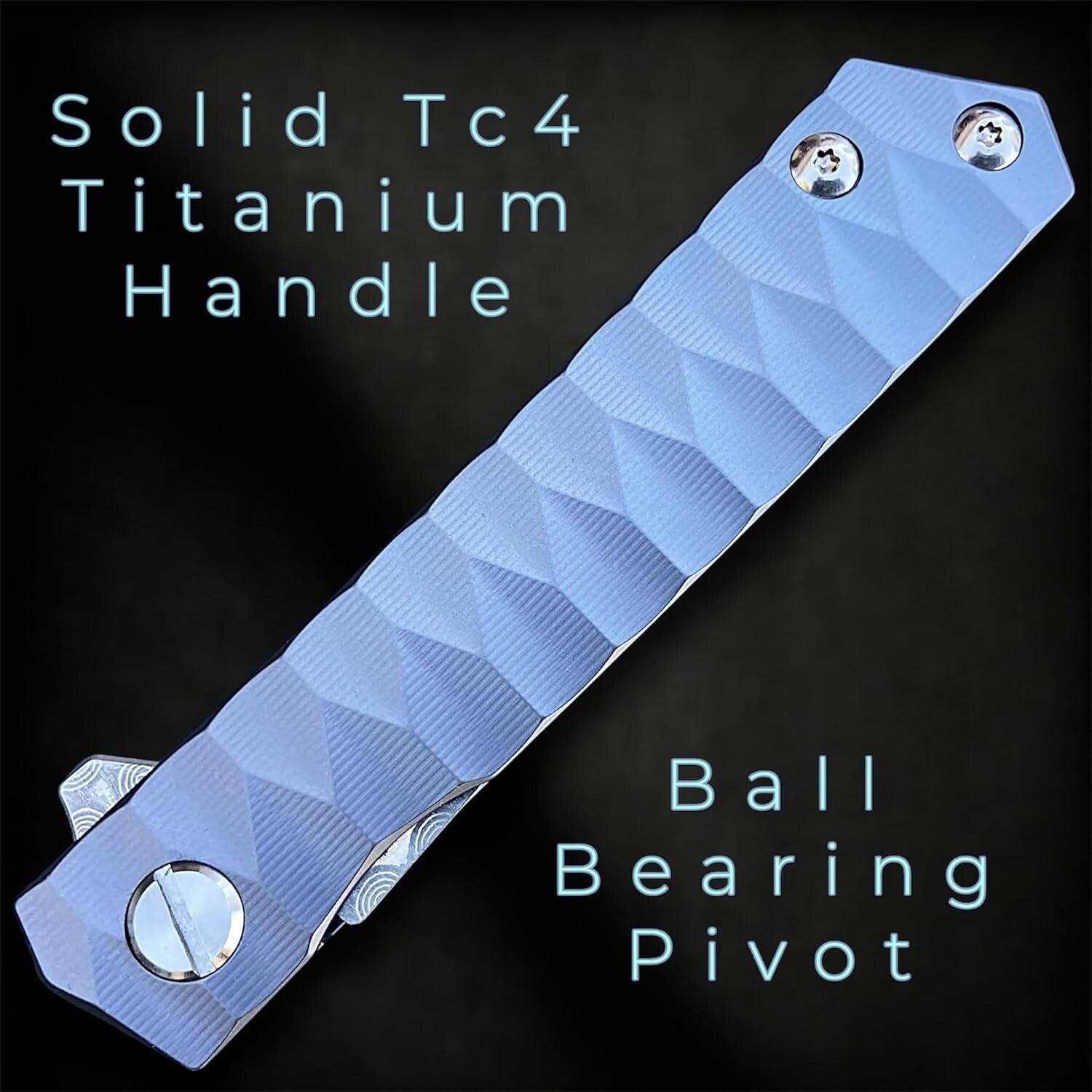 Utility-Tuned Damascus Steel Knife with TC4 Titanium Handle - EDC Sunday Special