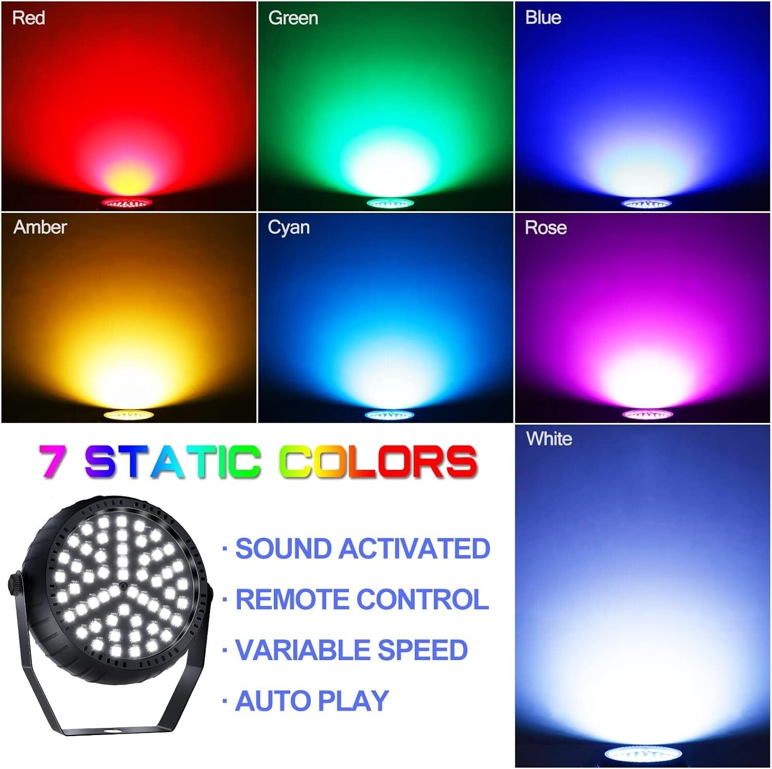 Vibrant 54 LED Strobe Lights - Remote & Sound Activated for Ultimate Party Vibes