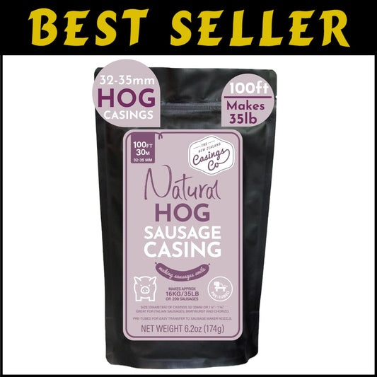 Pre-Tubed 32mm Natural Hog Casings - Ideal for Italian Sausage & Chorizo Making
