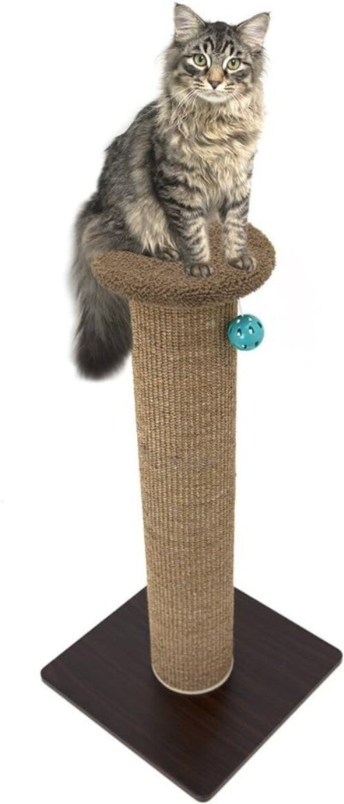 Compact 32" Tall Sisal Scratcher Post with Stable Base for Active Cats