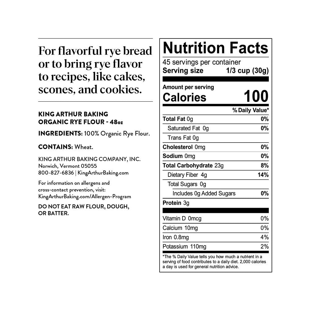 Versatile Organic Rye Flour - Baking Essentials for Gourmet Treats, 3 lbs Each