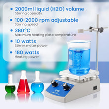 Load image into Gallery viewer, Multi-Functional Magnetic Stirrer Hot Plate with 716°F Heat and 2000mL Capacity
