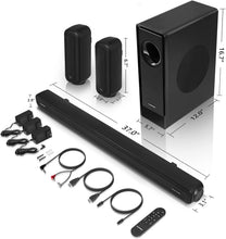 Load image into Gallery viewer, Immersive 5.1-Ch Speaker System with Wireless Subwoofer &amp; Smart Remote Control