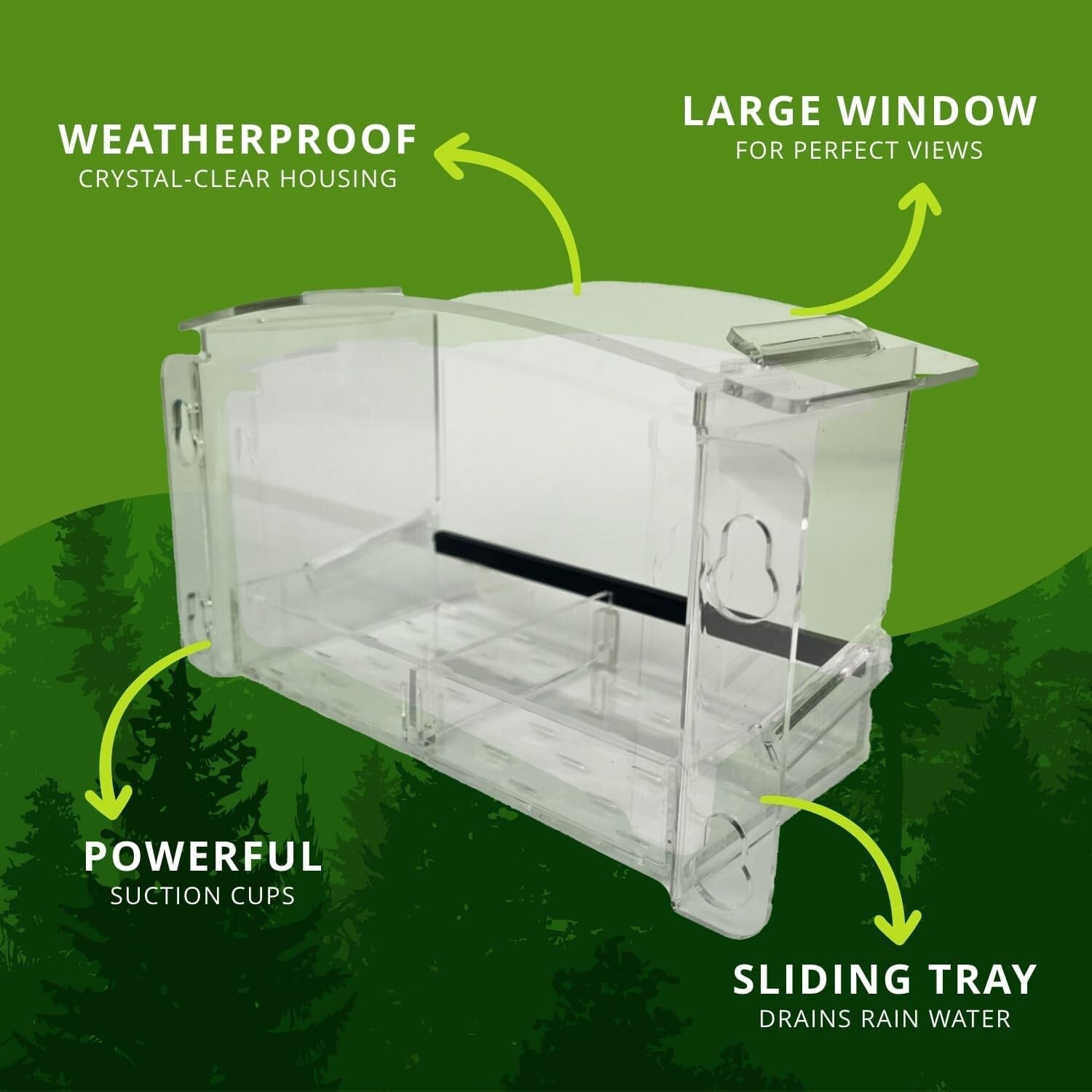 Eco-Friendly Clear Bird Feeder with Strong Suction Cups for Hummingbird Viewing