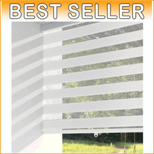 Load image into Gallery viewer, Cordless Zebra Window Shades - 52"W x Up to 72"H, Elegant Light Filtering Blinds