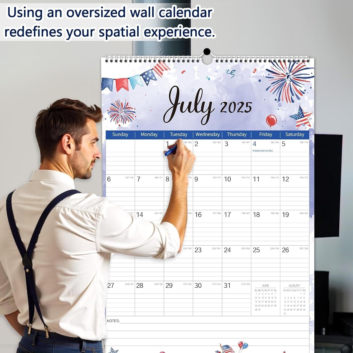 Beautiful Watercolor Extra Large Wall Calendar 2025 - 36x24 Planning Masterpiece