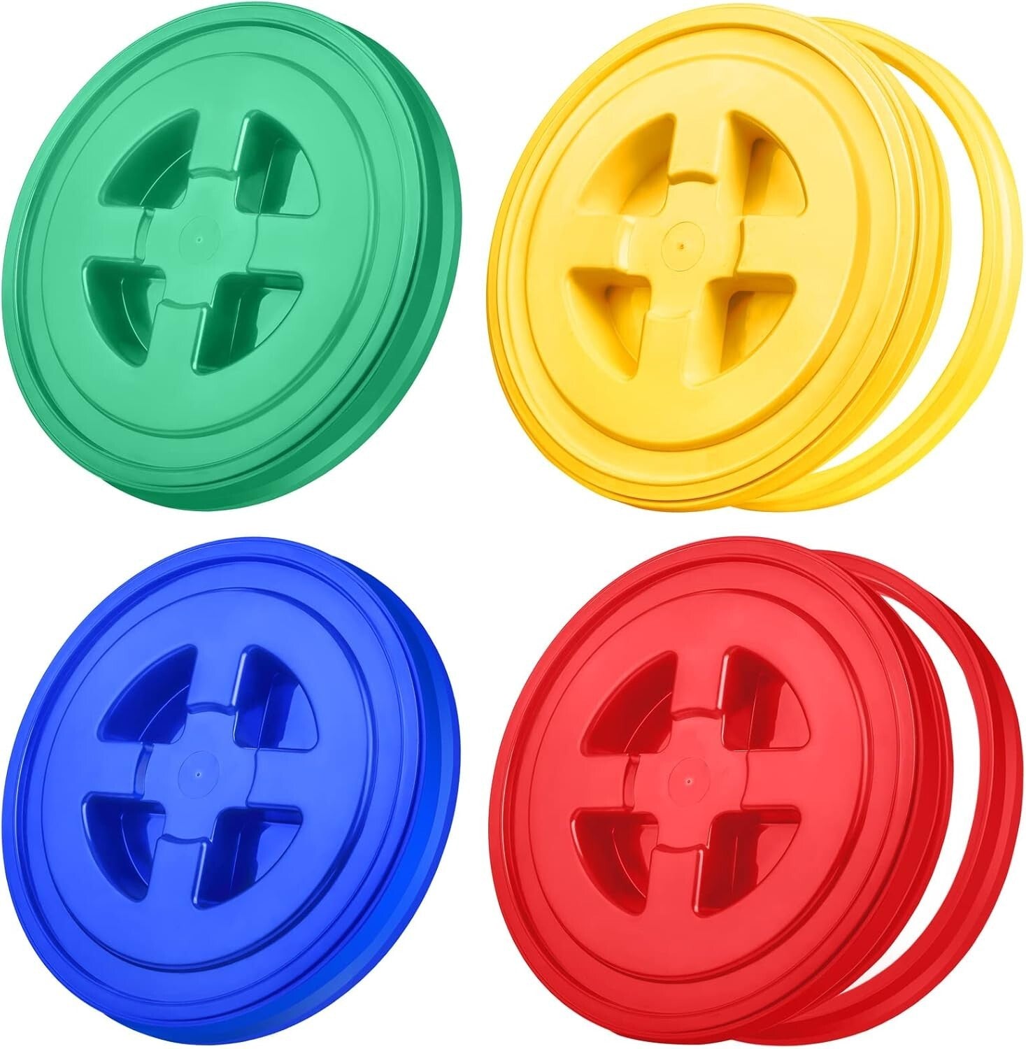 Compact 5-Gallon Bucket Seal Lids – Set of 4 Colorful & Microwaveable Lids