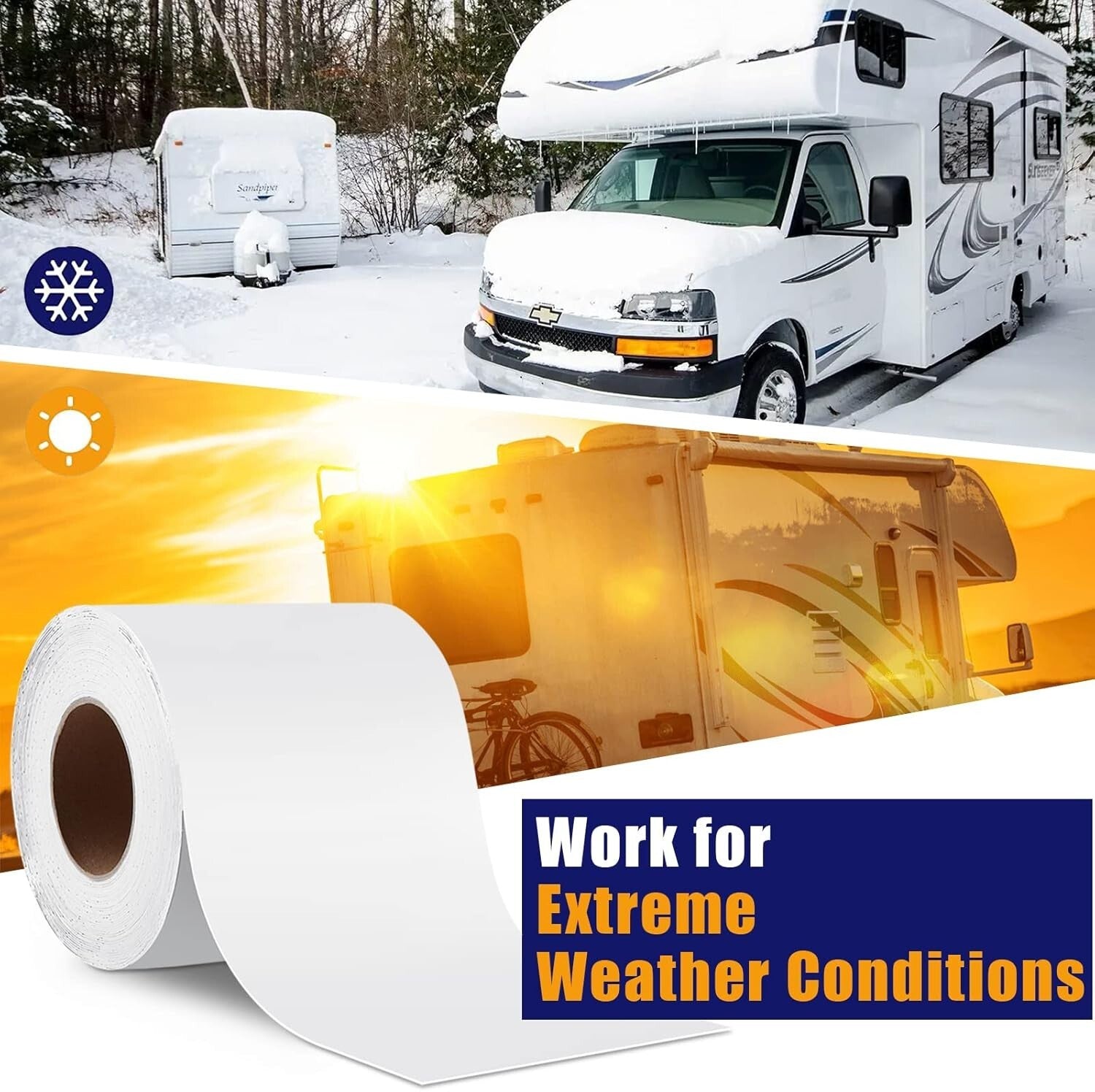 Easy Apply RV Roof Sealant Tape - 6" x 50' for Permanent Leak Protection
