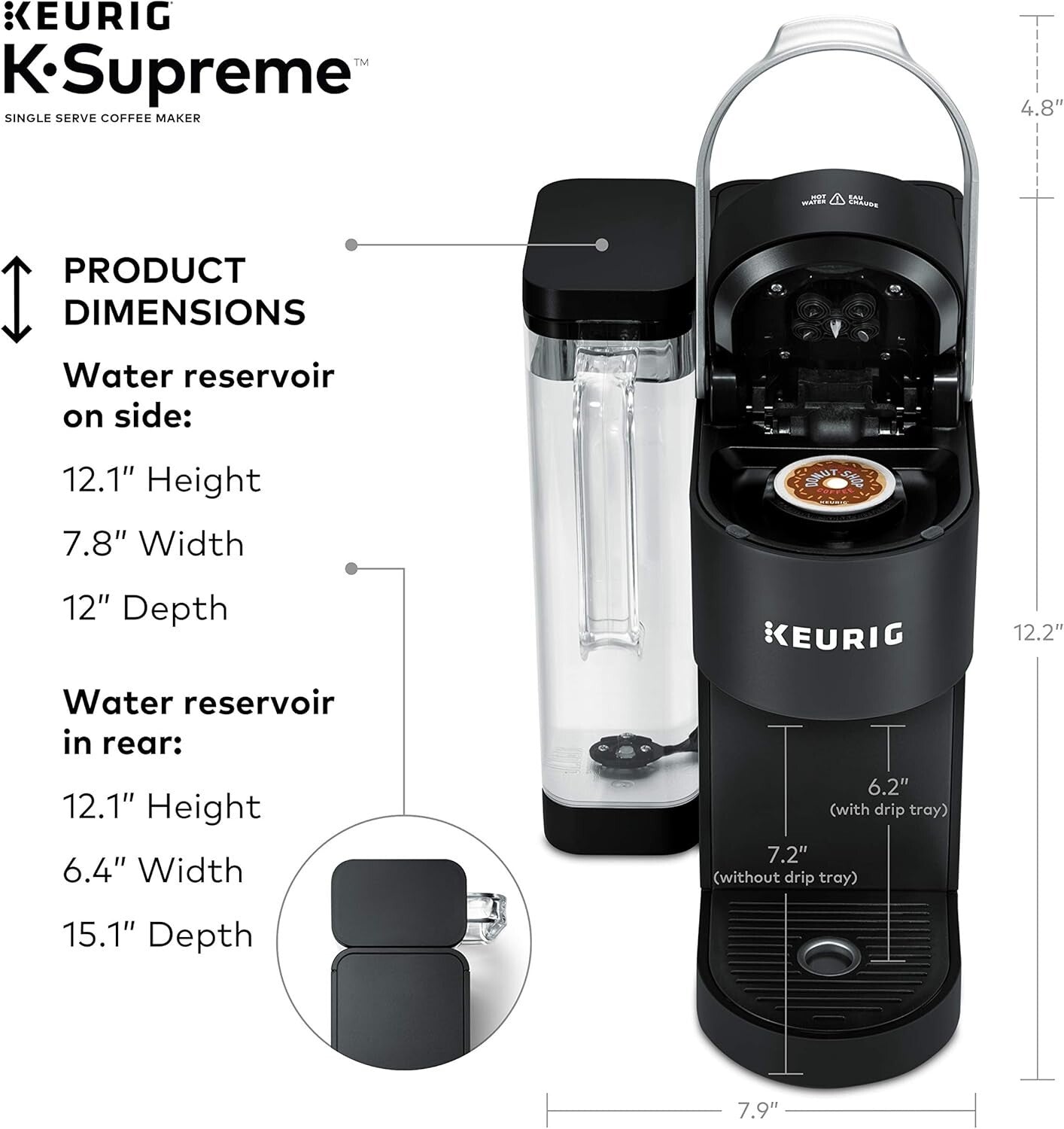 Customizable Iced Coffee Maker: Single Serve K-Cup Brewer with Dual Reservoir