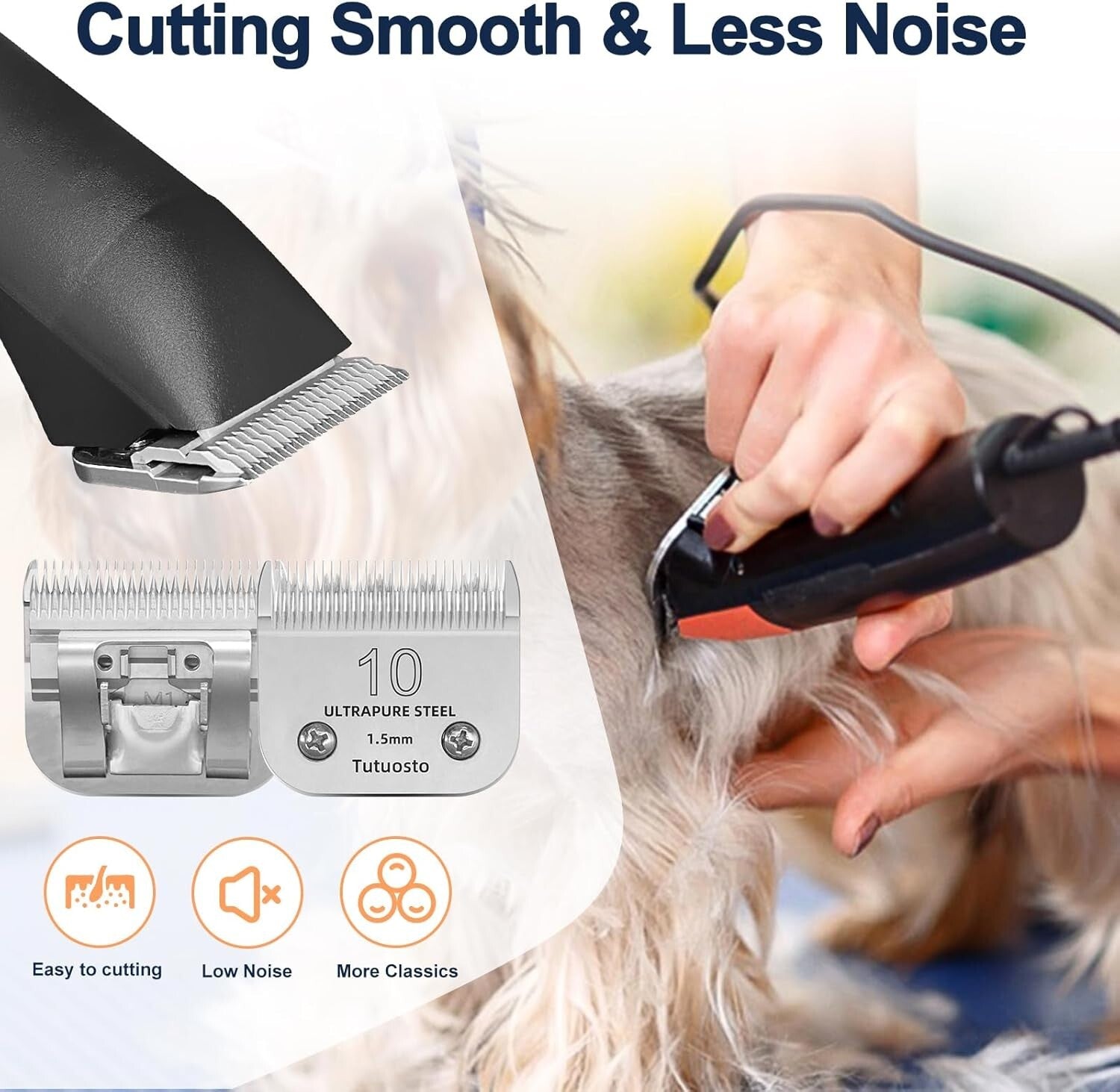 Efficient Detachable Clipper Blades for Dog Grooming - Rust-Resistant & Sharp
