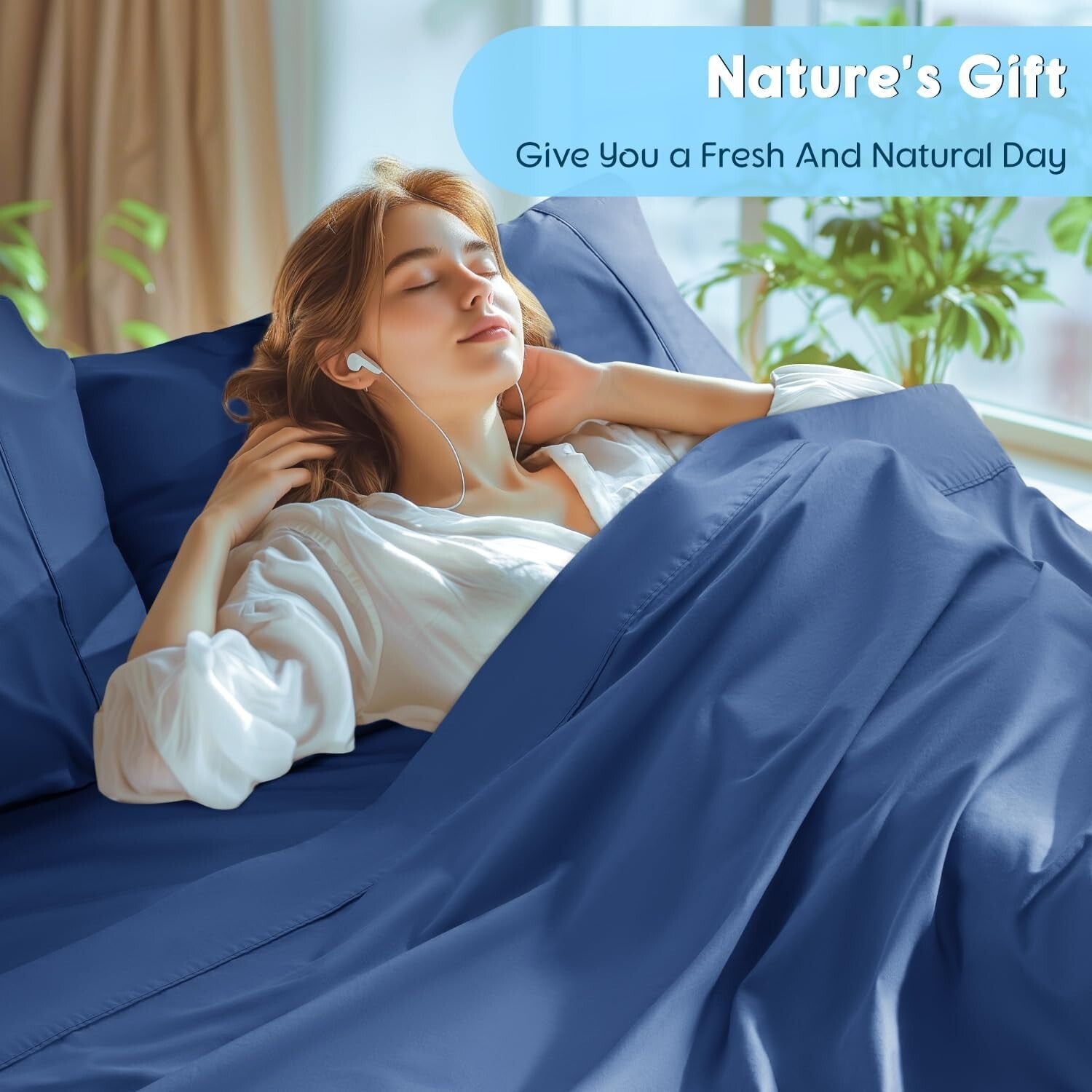 Luxury 100% Egyptian Cotton King Sheet Set - 1000 Thread Count in Navy Blue