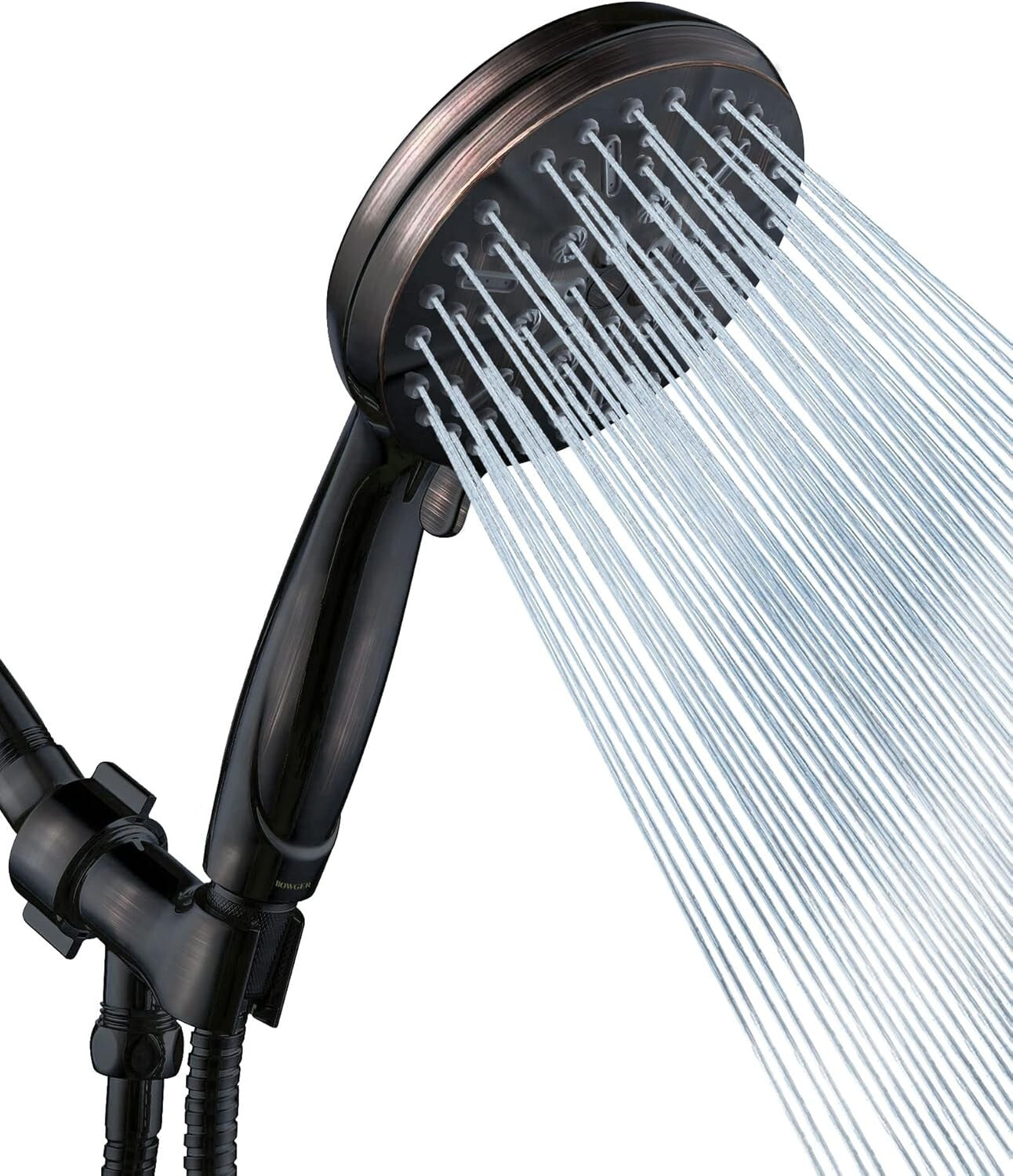 Designer High Flow Rain Showerhead - Handheld & Adjustable Holder Included