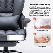 Load image into Gallery viewer, Big and Tall High Back Computer Chair with Footrest - Mineral Grey Elegance