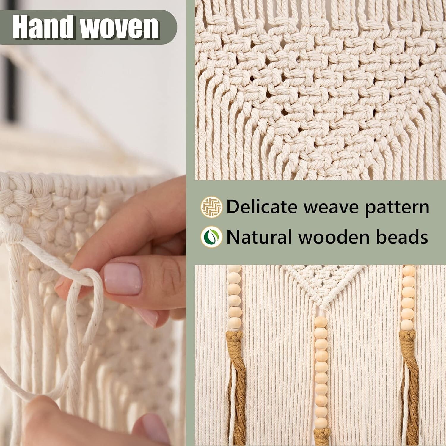 70.8" x 39" Boho Tapestry - Extra Large Handcrafted Macrame Wall Hanging