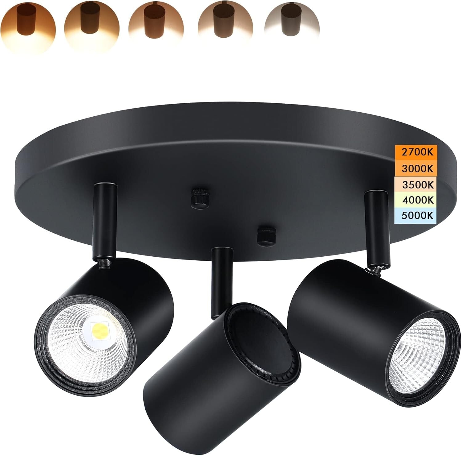 Elegant 5CCT Dimmable Track Light with Pivoting Heads - Flush Mount Design