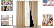 Load image into Gallery viewer, Noise Reducing 100% Blackout Curtains, Thermal Insulation - 52x95 Biscotti Beige