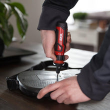 Load image into Gallery viewer, Cordless Electric Screwdriver with Circuit Sensor &amp; 45-Piece Bit Set - Red/Black