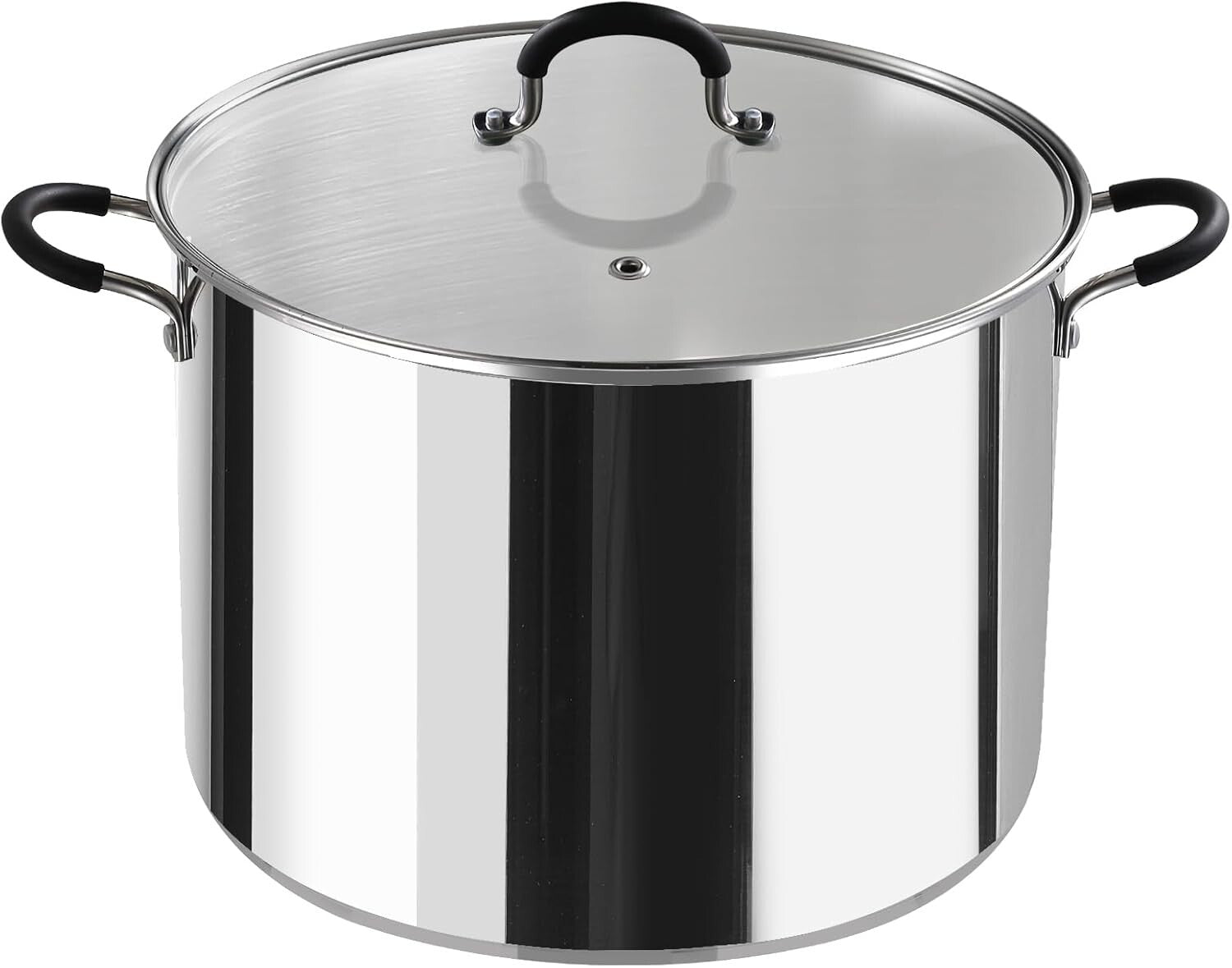 20 Quart Large Capacity Sauce Pot with Stay-Cool Silicone Handles and Steam Vent