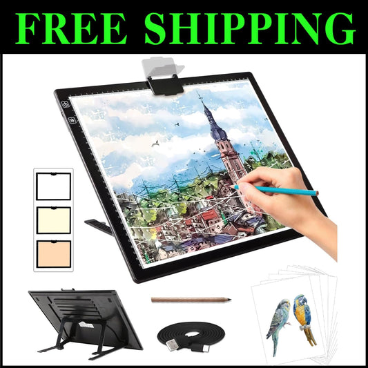 Portable A3 LED Light Pad with Magnetic Clip & Stepless Dimming Control