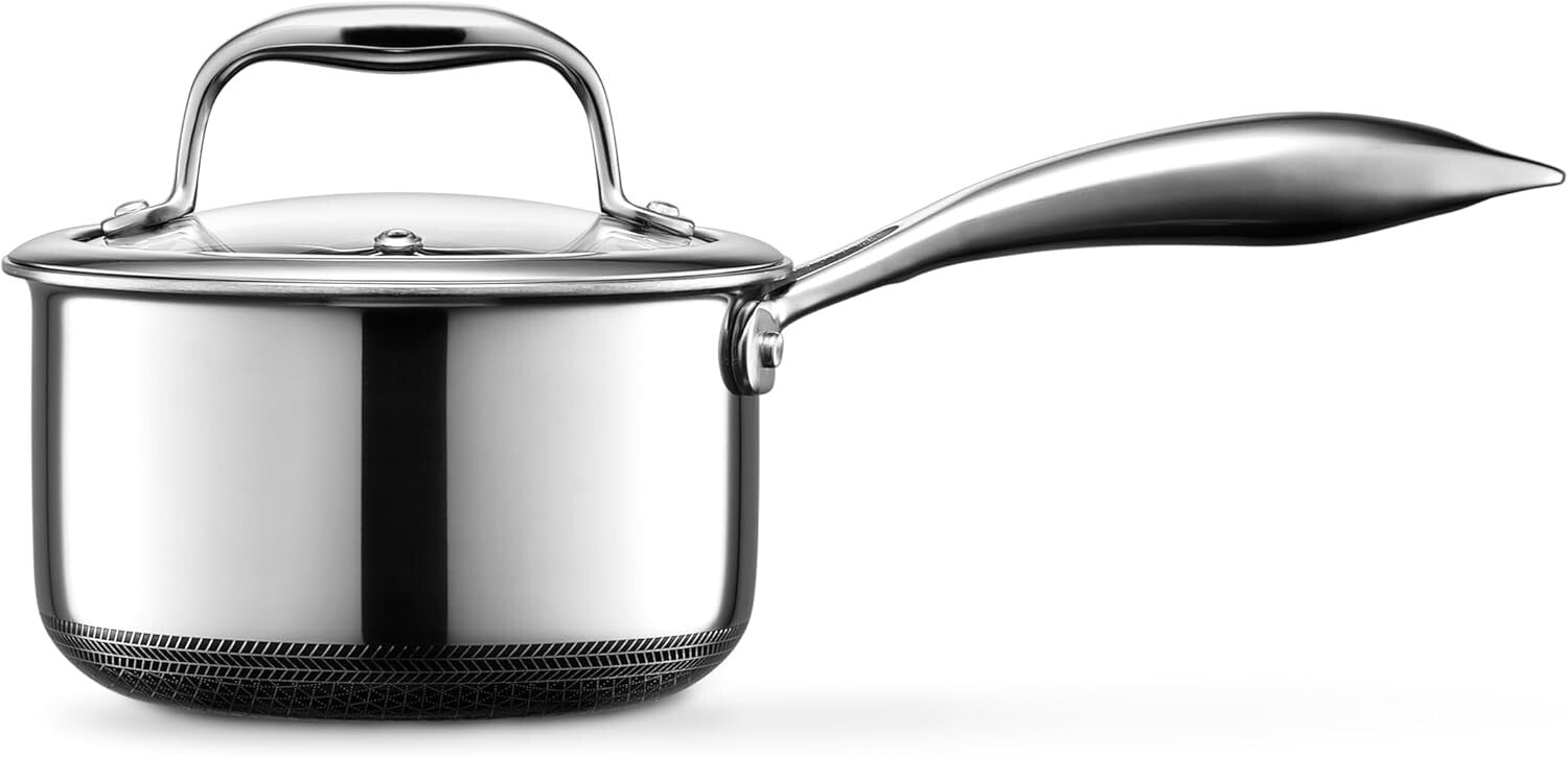 Elegant 1-Quart Nonstick Saucepan with Tempered Lid - Ideal for Small Servings