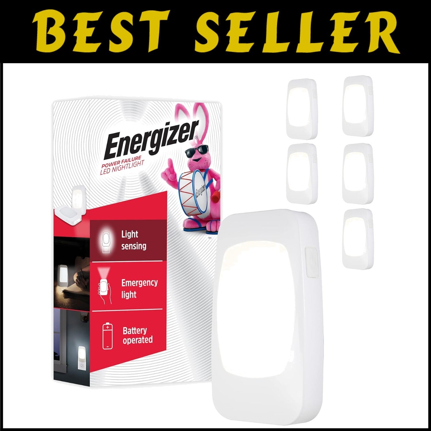 Versatile 4-in-1 LED Night Light Set - Plug-in, Rechargeable, Emergency Ready